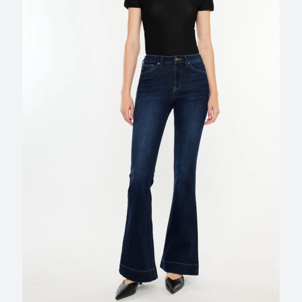 KanCan Dark Blue Flare & Wide Leg Jeans